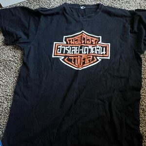 Harley-Davidson Black and Orange Logo Tee